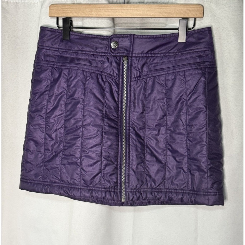 Athleta Toasty Buns Skirt Womens 6 Purple Quilted Insulated Zip Pockets Hiking